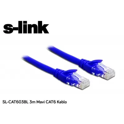 S-LINK SL-CAT603BL 3M MAVI CAT6 KABLO 