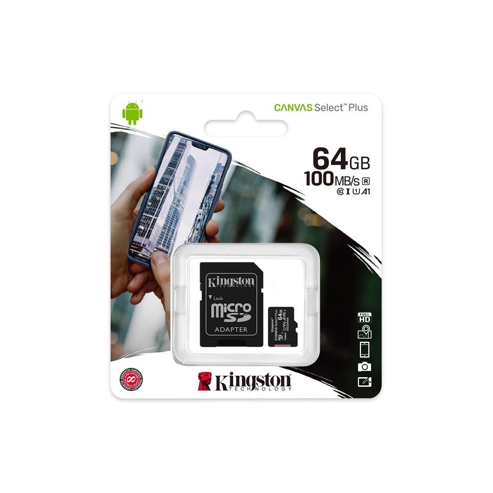 64 GB KINGSTON MICRO SD CL10 100MBS SDCS2/64GB 