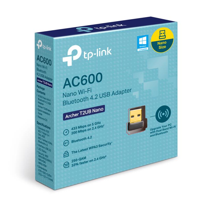 TP-LINK ARCHER T2UB NANO AC600 WIRELESS USB ADAPTOR 