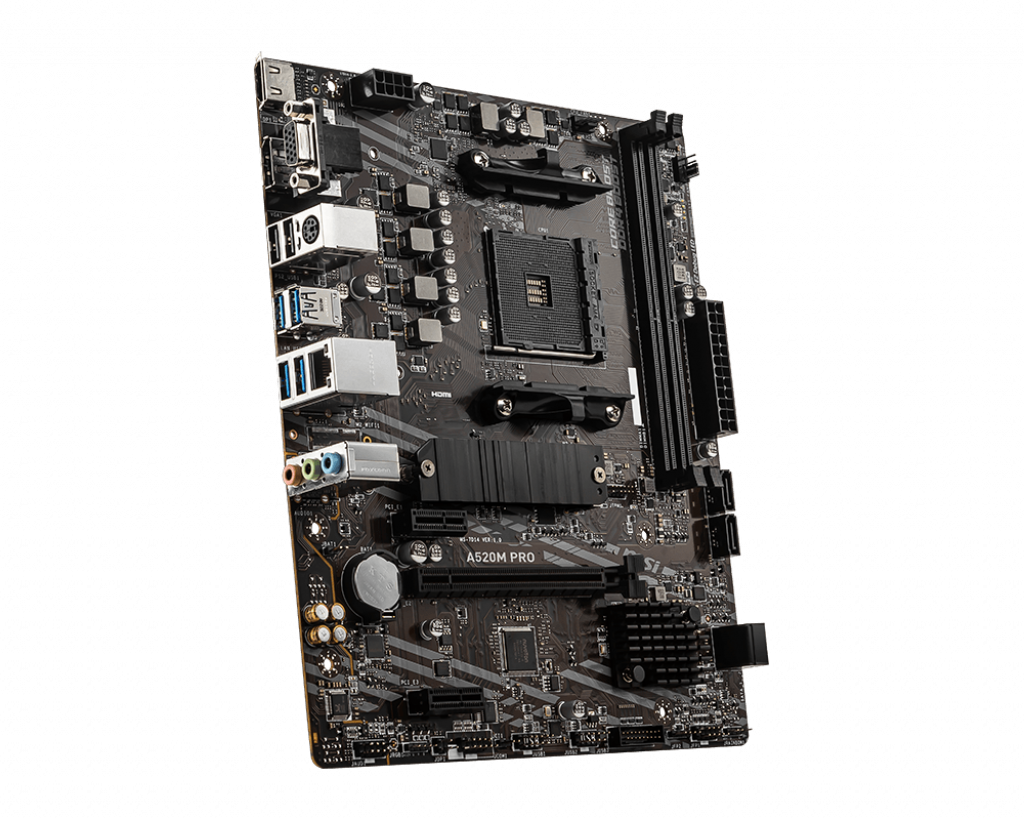 MSI A520M PRO DDR4 3200MHZ 1XVGA 1XHDMI 1XDP 1XM.2 USB 3.2 MATX AM4 (AMD AM4 5000/4000 /3000 SERİSİ İLE UYUMLU)