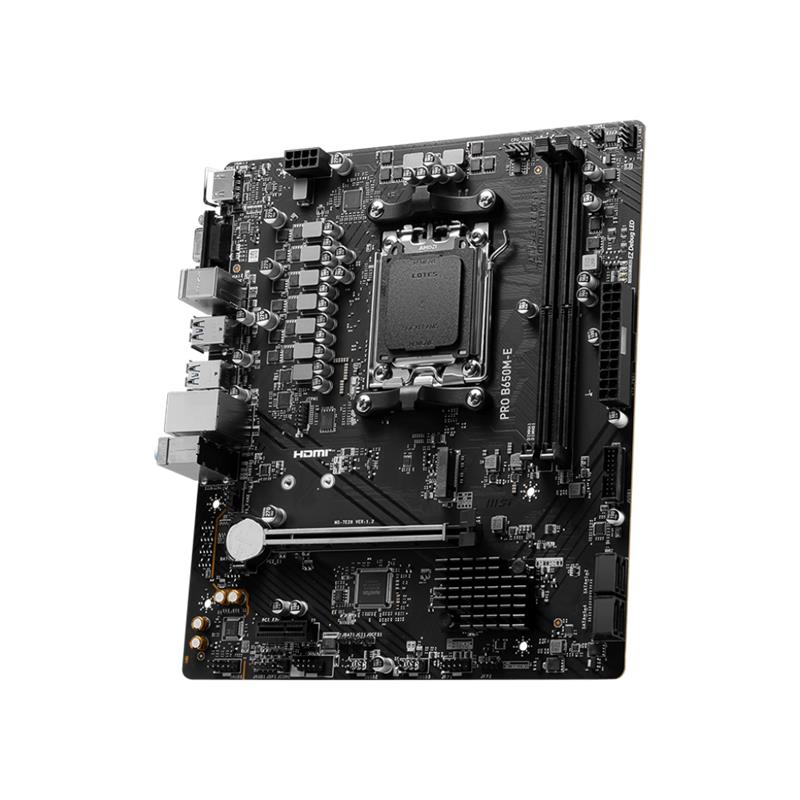 MSI PRO B650M-E DDR5 6800MHZ 1XVGA 1XHDMI 1XM.2 USB 3.2 MATX AM5 (AMD AM5 9000,8000,7000 SERİLİ İŞLEMCİ UYUMLU)