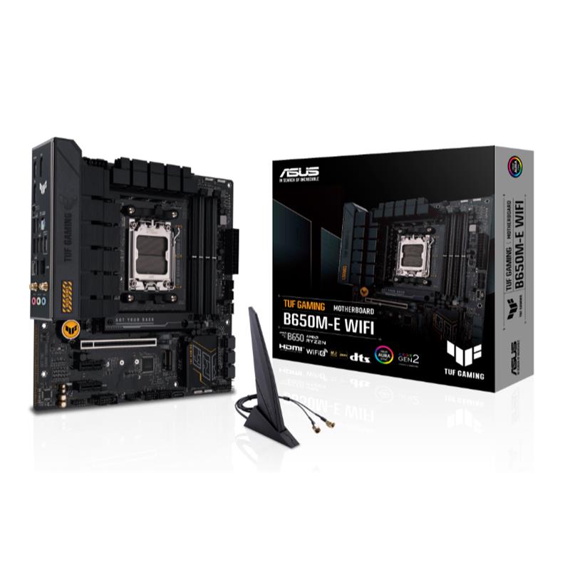 ASUS TUF GAMING B650M-E WIFI DDR5 6400MHZ 1XHDMI 2XDP 2XM.2 USB 3.2 MATX AM5 ( AMD AM5 7000 SERISI ILEMCI ILE UYUMLU) 