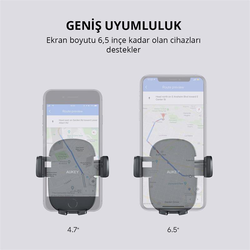 AUKEY HD-C48-BK 360 DERECE TÜM CİHAZLARLA UYUMLU ARAÇ İÇİ TELEFON TUTUCU KOLAY KİLİTLEME/BIRAKMA AUKEY HD-C48-BK 360 DERECE TÜM CİHAZLARLA UYUMLU ARAÇ İÇİ TELEFON TUTUCU KOLAY KİLİTLEME/BIRAKMA