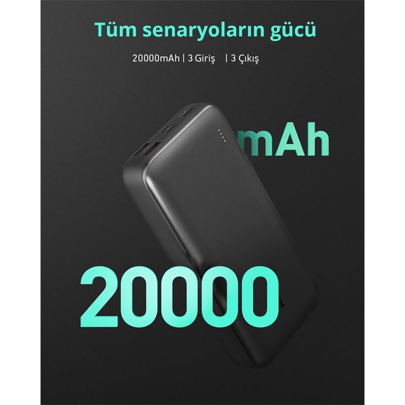 AUKEY PB-N74S-BK 22.5W 20000 MAH PD QC 3.0 POWERBANK AUKEY PB-N74S-BK 22.5W 20000 MAH PD QC 3.0 POWERBANK
